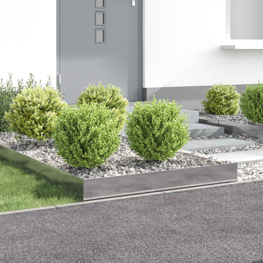 vidaXL Περίγραμμα γκαζόν 4 τμχ. 100 x 100 x 20 cm Ατσάλι Ασημί
