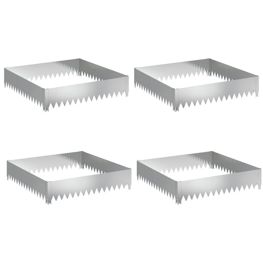 vidaXL Περίγραμμα γκαζόν 4 τμχ. 100 x 100 x 20 cm Ατσάλι Ασημί