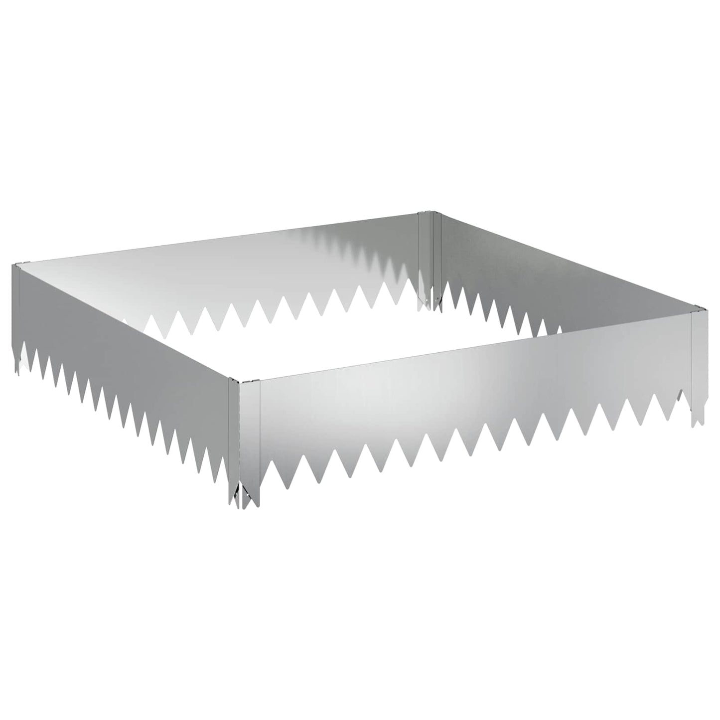 vidaXL Περίγραμμα γκαζόν 4 τμχ. 100 x 100 x 20 cm Ατσάλι Ασημί