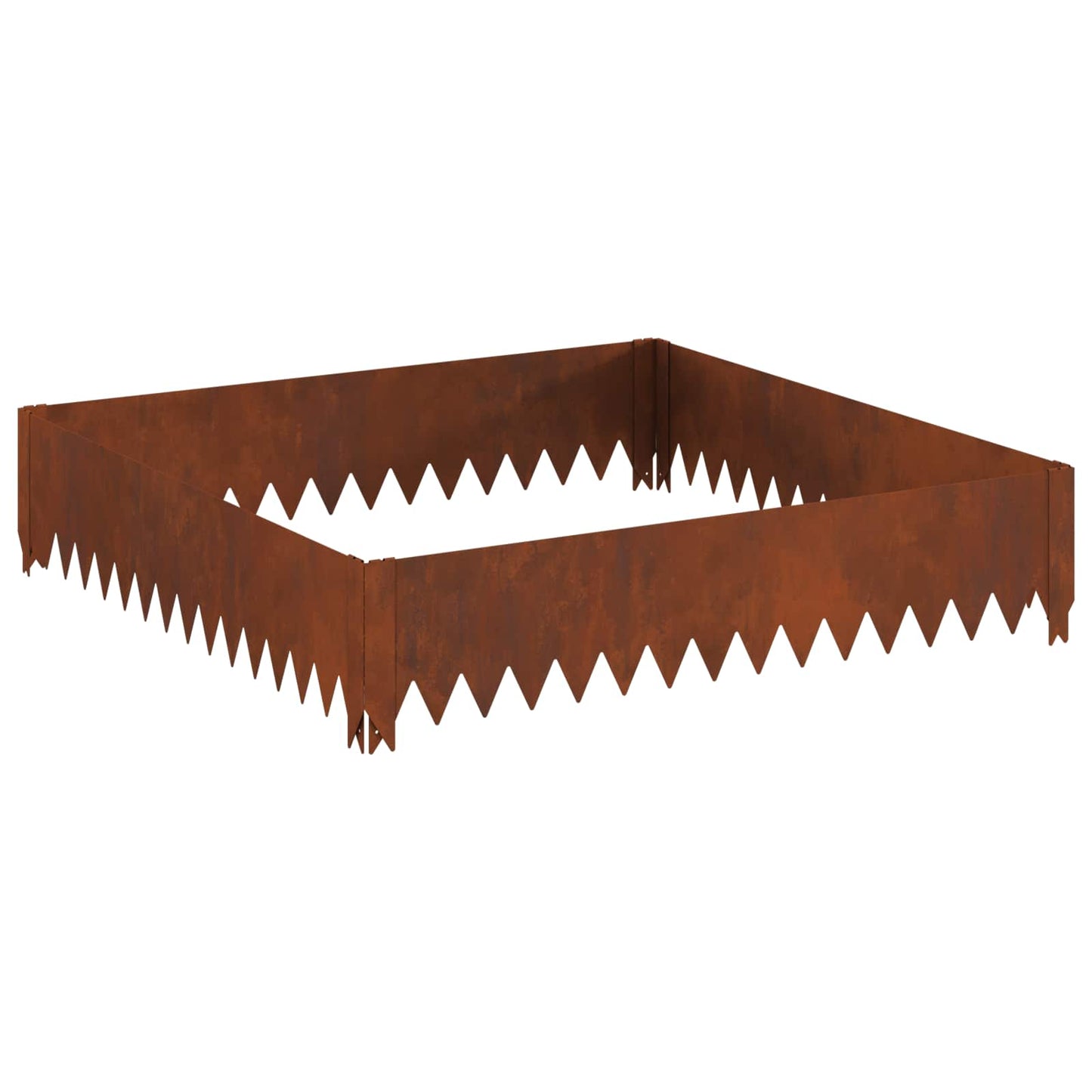 vidaXL Περίγραμμα γκαζόν 100 x 100 x 20 cm Ατσάλι Σκ rusty