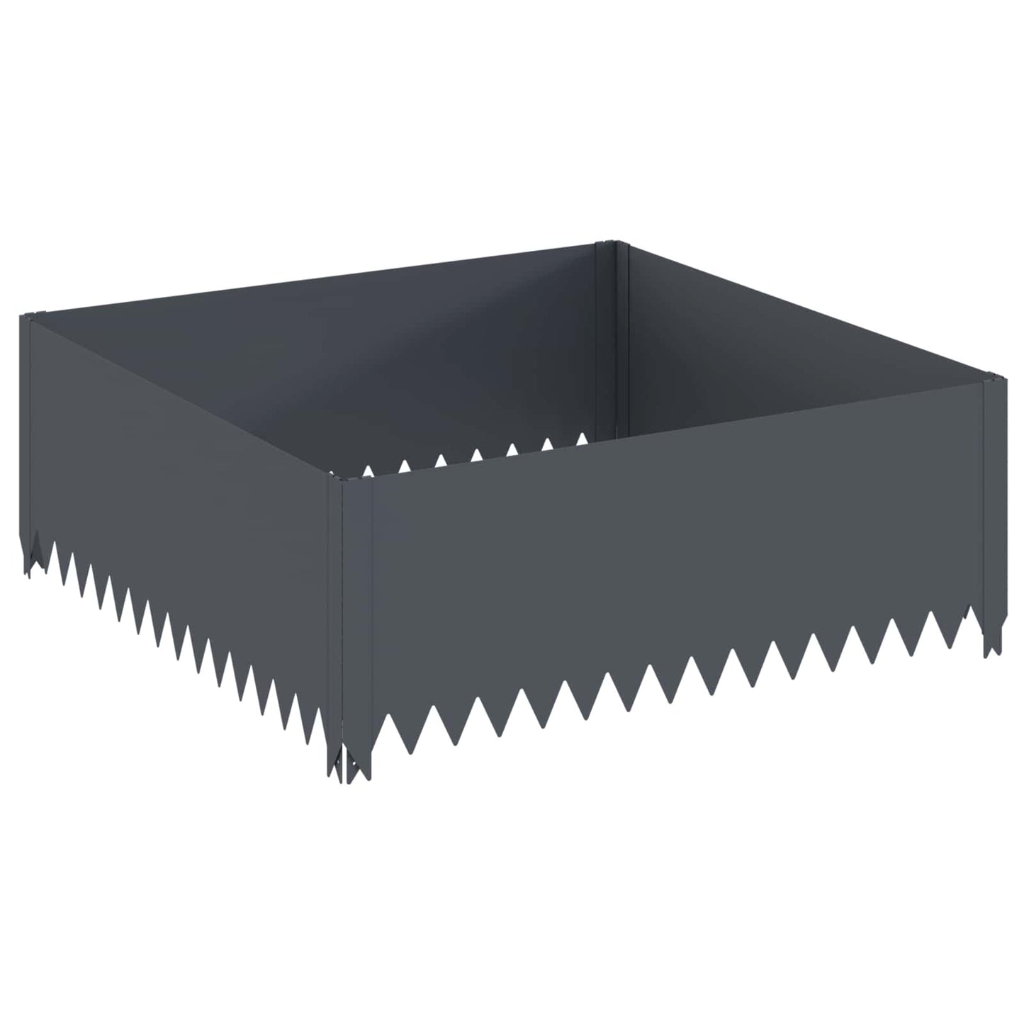 vidaXL Περίγραμμα γκαζόν 100 x 100 x 35 cm Ατσάλι Ανθρακί