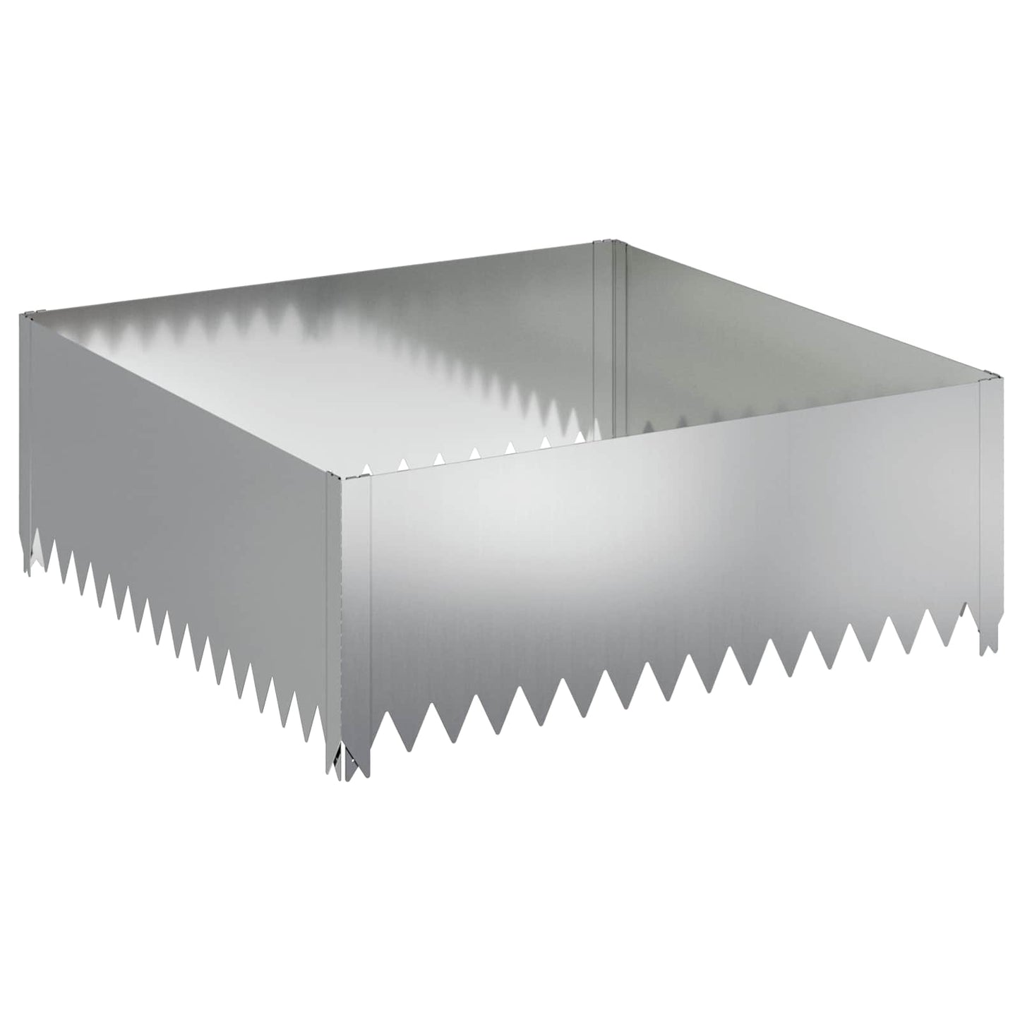 vidaXL Περίγραμμα γκαζόν 4 τμχ. 100 x 100 x 35 cm Ατσάλι Ασημί
