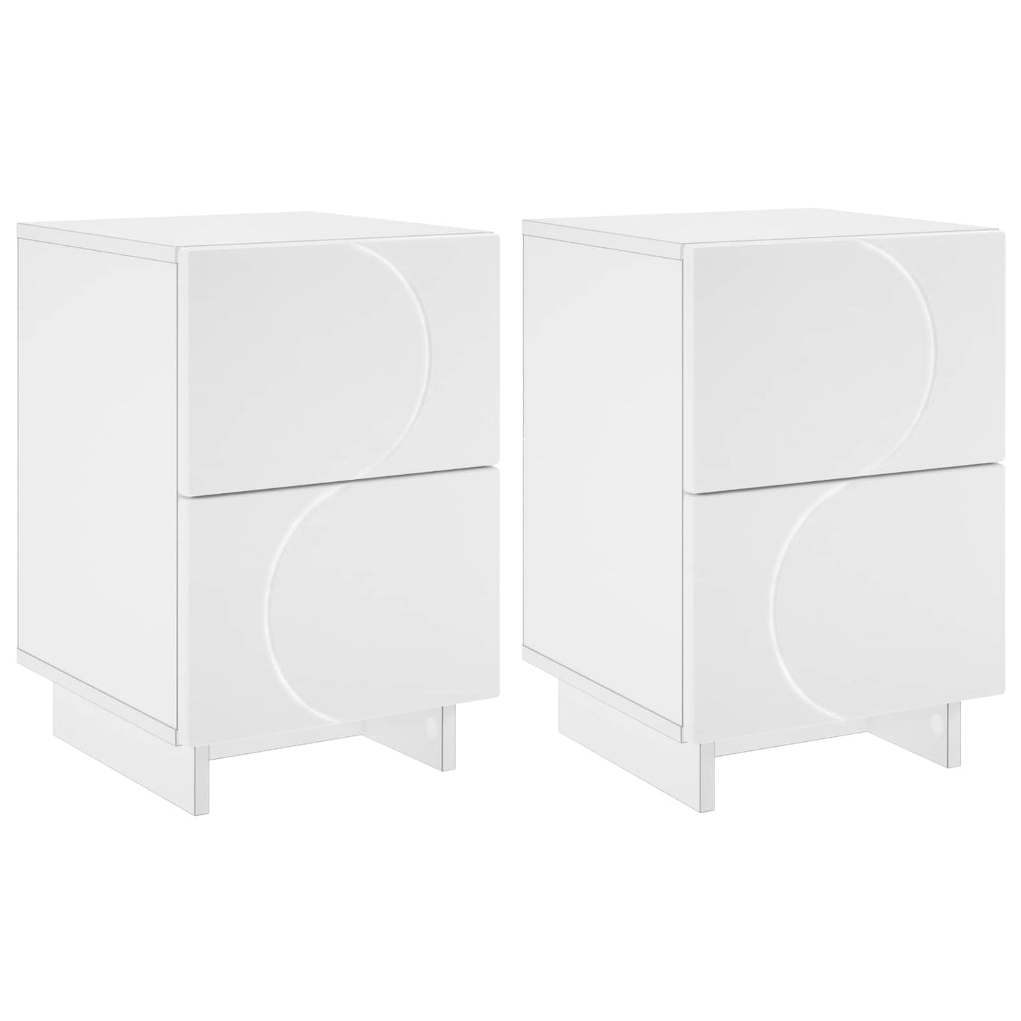 vidaXL Κομοδίνο 2 τεμ. Λευκό 33,5 x 34,5 x 50 εκ Επεξεργασμένο Ξύλο