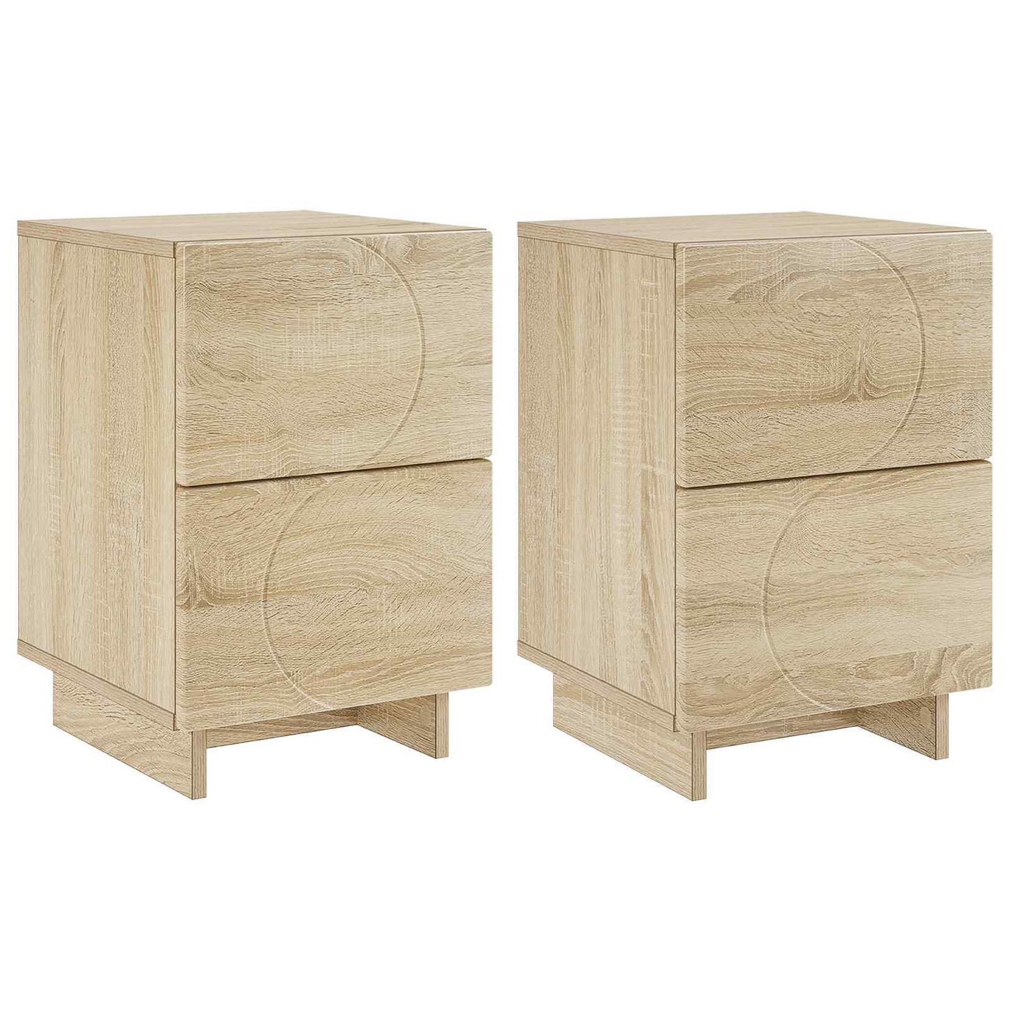 vidaXL Κομοδίνο 2 τεμ. Sonoma Δρυς 33,5 x 34,5 x 50 εκ