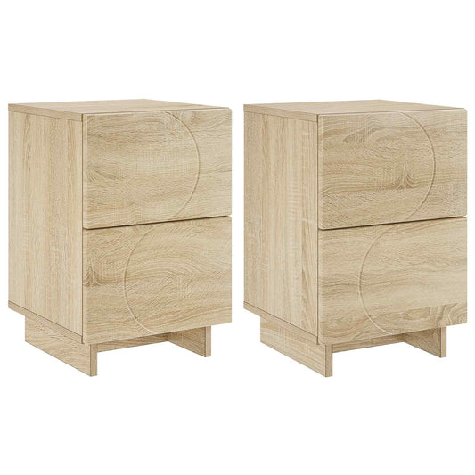 vidaXL Κομοδίνο 2 τεμ. Sonoma Δρυς 33,5 x 34,5 x 50 εκ