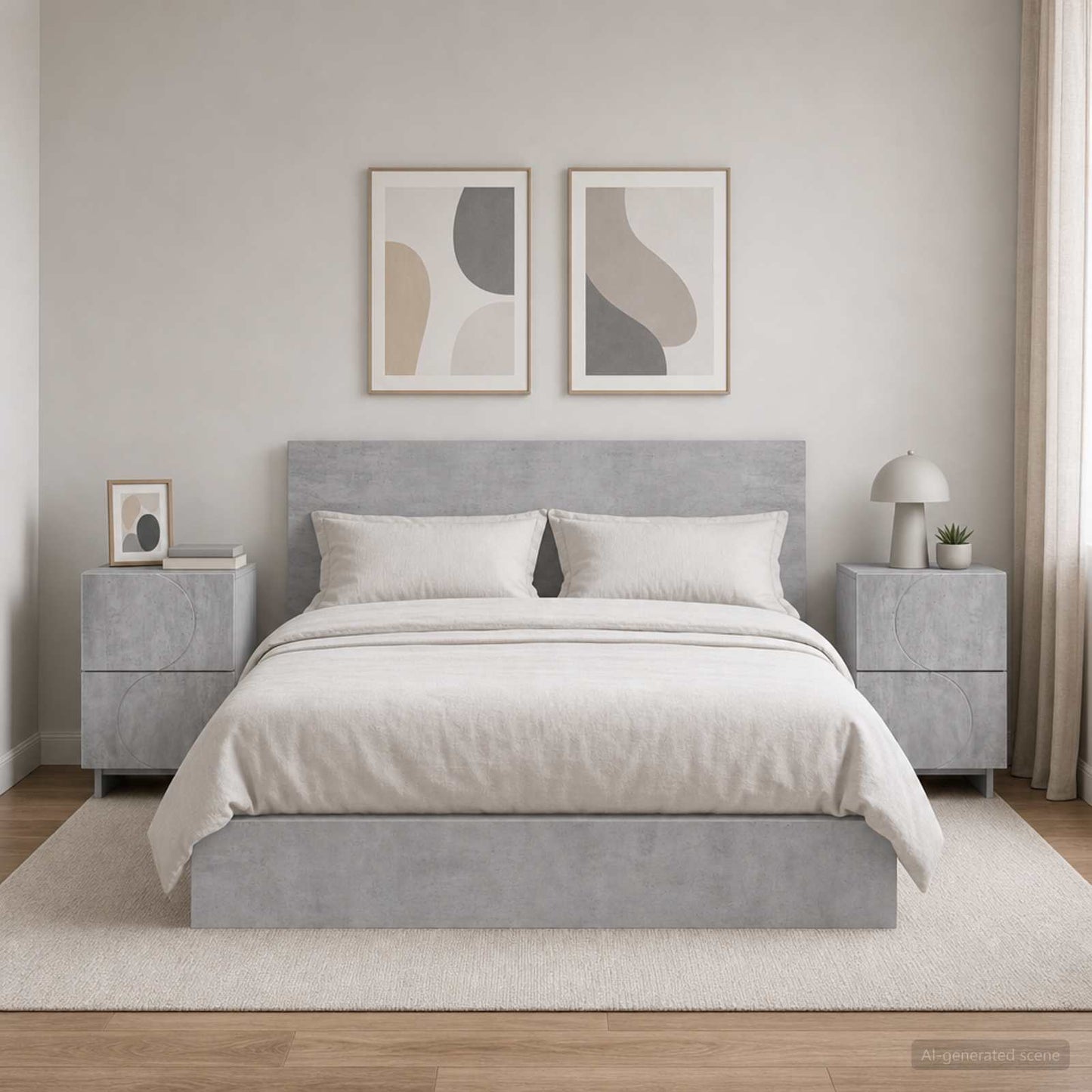 vidaXL Κομοδίνο 2 τεμ. Γκρι τσιμέντου 33,5 x 34,5 x 50 εκ