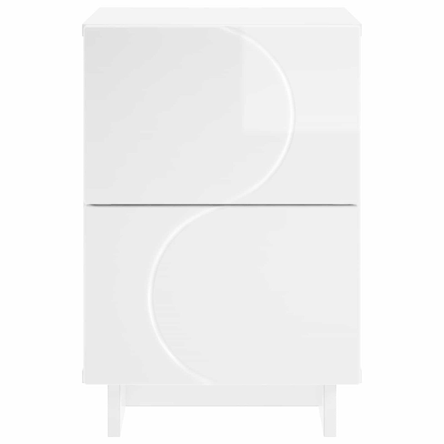 vidaXL Κομοδίνο 2 τεμ. Γυαλιστερό Λευκό 33,5 x 34,5 x 50 εκ