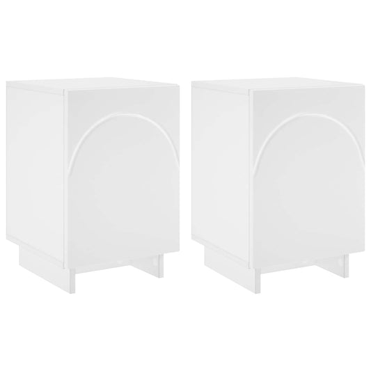 vidaXL Κομοδίνο 2 pcs Λευκό 33,5 x 34,5 x 50 εκ Επεξεργασμένο Ξύλο