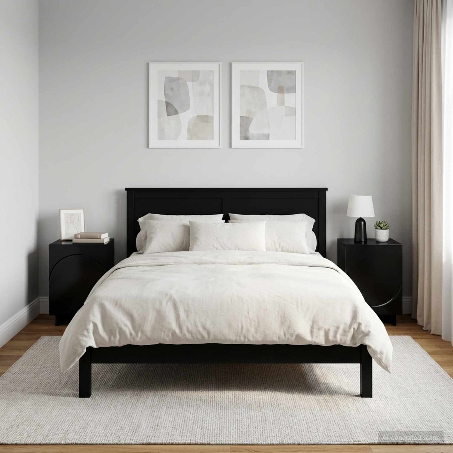 vidaXL Κομοδίνο 2 pcs Μαύρο 33,5 x 34,5 x 50 εκ Επεξεργασμένο Ξύλο