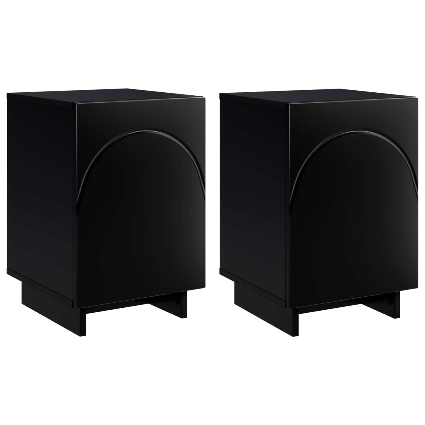 vidaXL Κομοδίνο 2 pcs Μαύρο 33,5 x 34,5 x 50 εκ Επεξεργασμένο Ξύλο