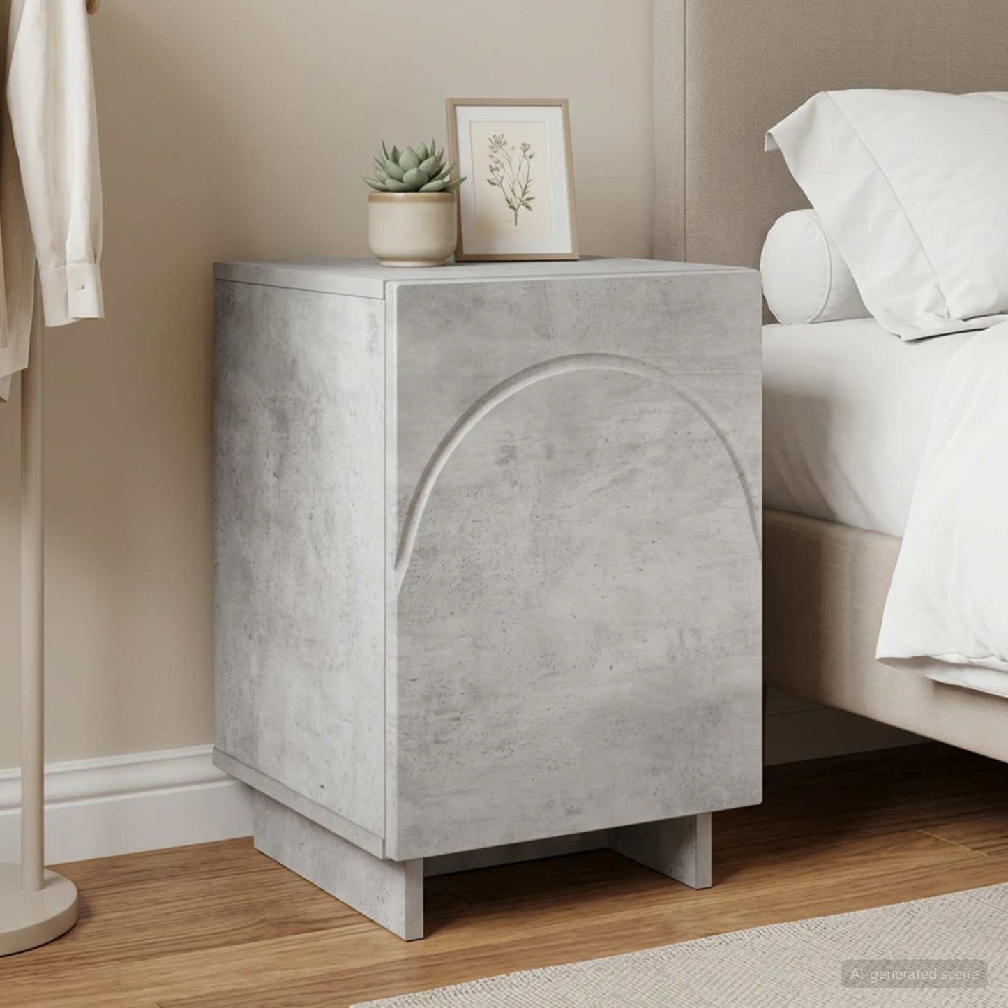 vidaXL Κομοδίνο Γκρι σκυροδέματος 33,5 x 34,5 x 50 εκ