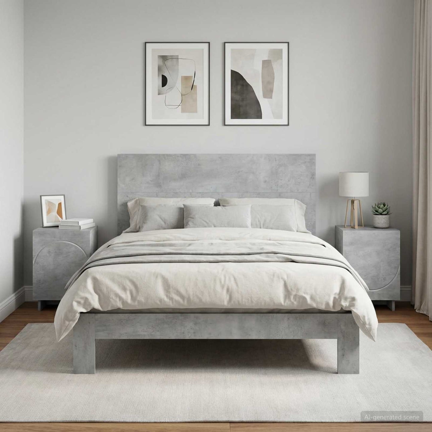 vidaXL Κομοδίνο 2 pcs Γκρι Σκυροδέματος 33,5 x 34,5 x 50 εκ