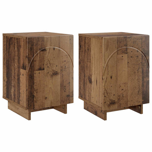 vidaXL Κομοδίνο 2 τεμ. Παλαιωμένο ξύλο 33,5 x 34,5 x 50 εκ