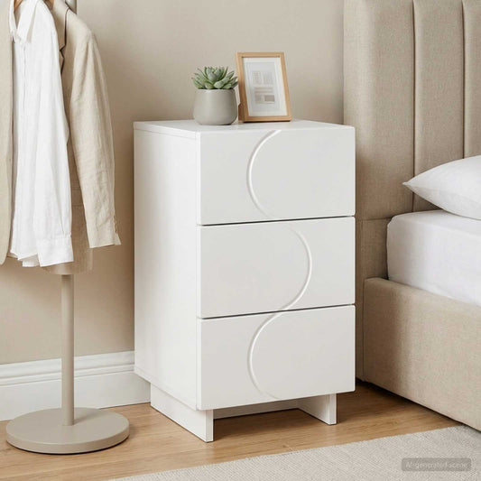 vidaXL Κομοδίνο Λευκό 33,5 x 34,5 x 60 εκ. Επεξεργασμένο Ξύλο