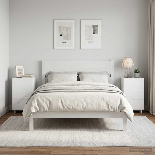 vidaXL Κομοδίνο 2 pcs Λευκό 33,5 x 34,5 x 60 εκ. Επεξεργασμένο Ξύλο