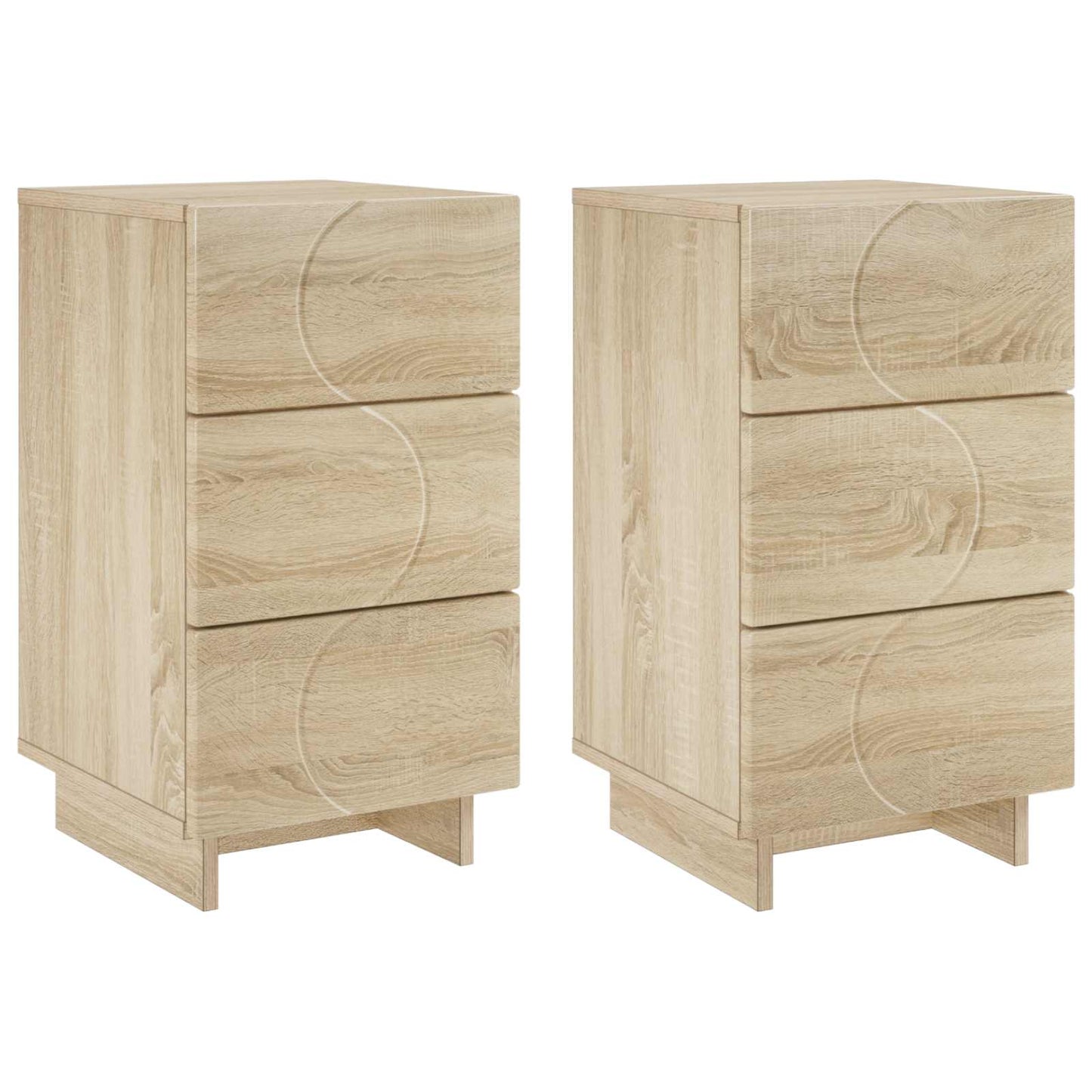 vidaXL Κομοδίνο 2 τεμ. Sonoma δρυς 33,5 x 34,5 x 60 εκ.