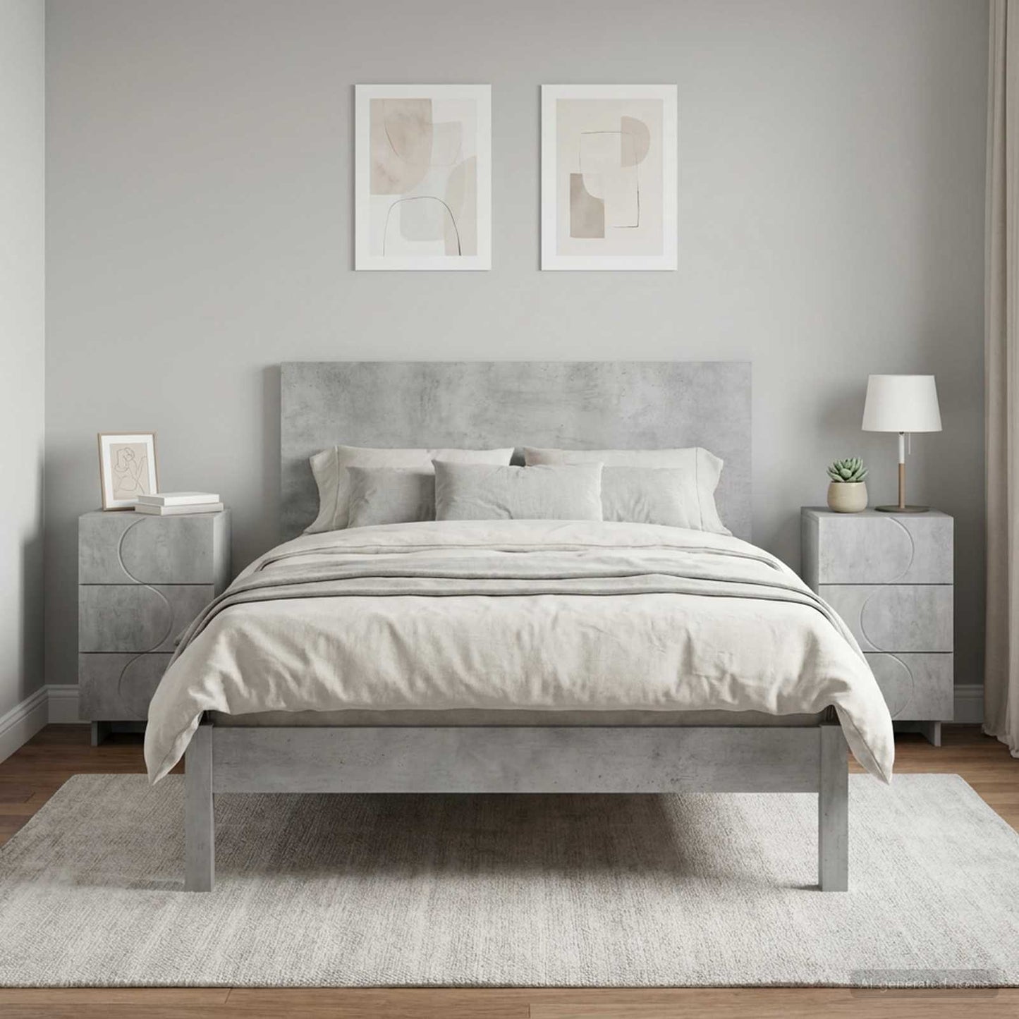 vidaXL Κομοδίνο 2 τεμ. Γκρι Σκυροδέματος 33,5 x 34,5 x 60 εκ.