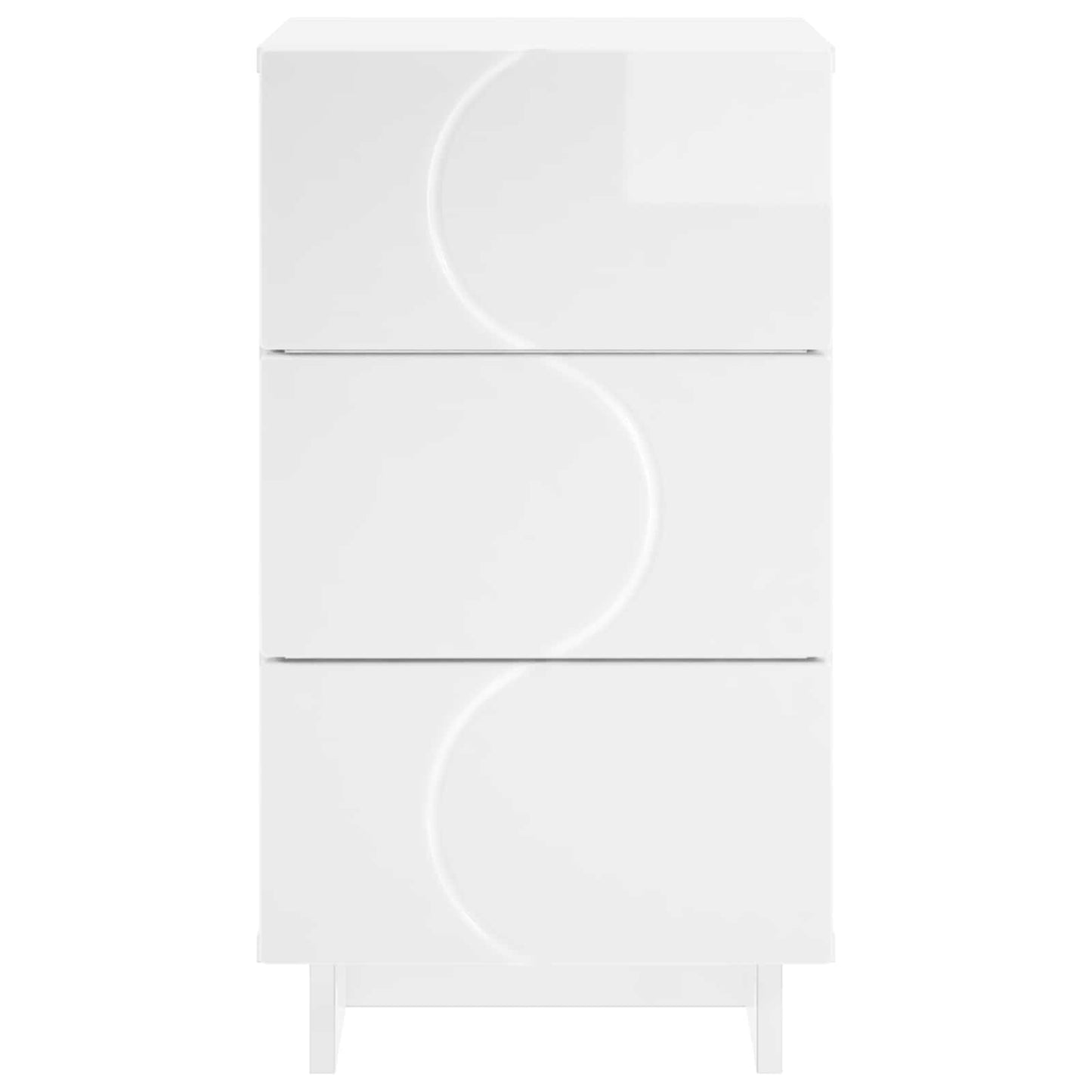 vidaXL Κομοδίνο 2 τεμ. Λευκό υψηλής γυαλάδας 33,5 x 34,5 x 60 εκ.