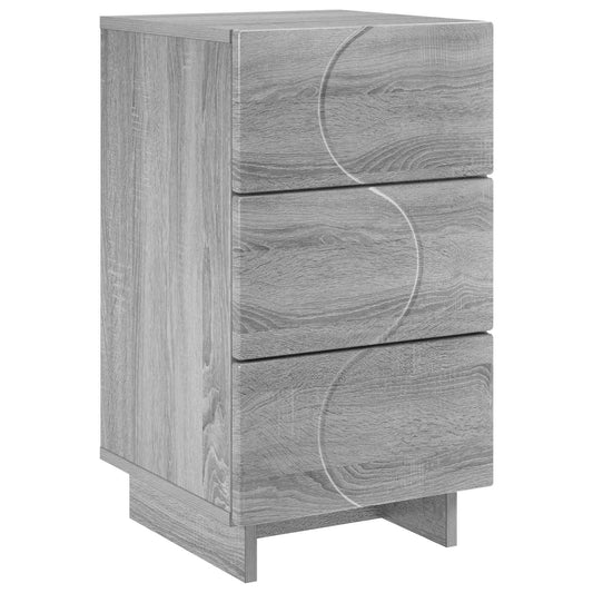 vidaXL Κομοδίνο Γκρι Sonoma 33,5 x 34,5 x 60 εκ. Επεξεργασμένο Ξύλο