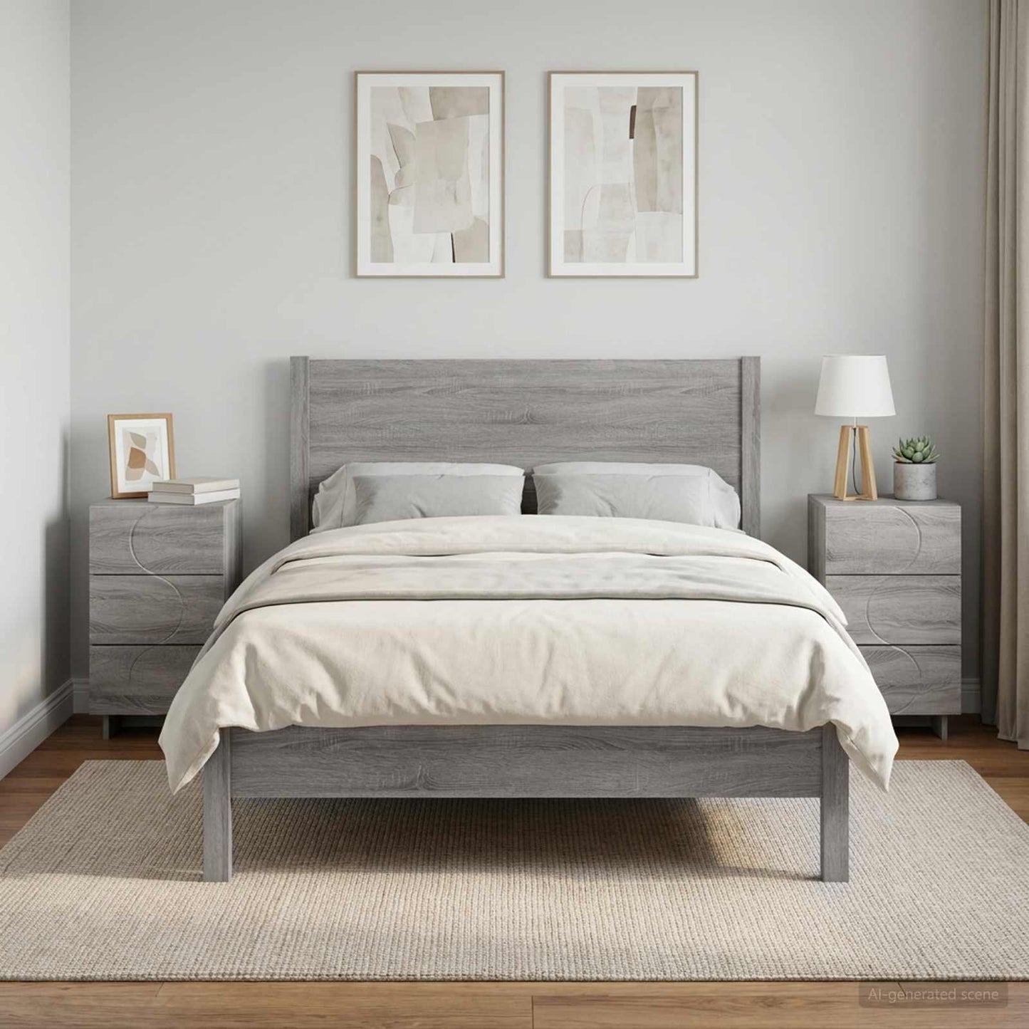 vidaXL Κομοδίνο 2 τεμ. Γκρι Sonoma 33,5 x 34,5 x 60 εκ.
