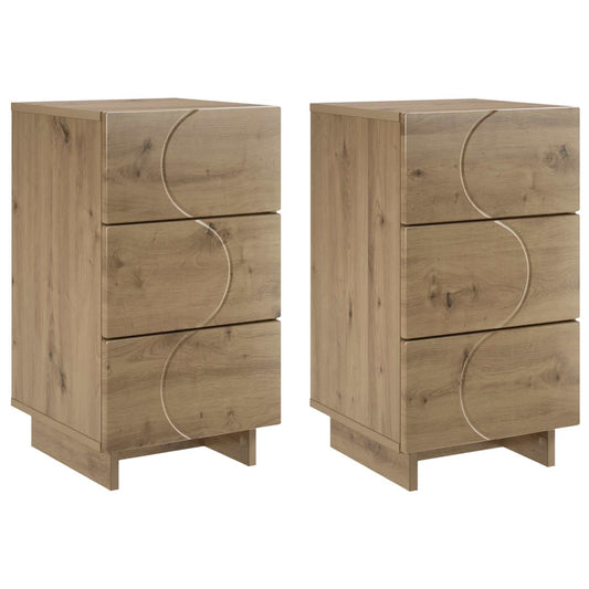 vidaXL Κομοδίνο 2 pcs Artisan Δρυς 33,5 x 34,5 x 60 εκ.