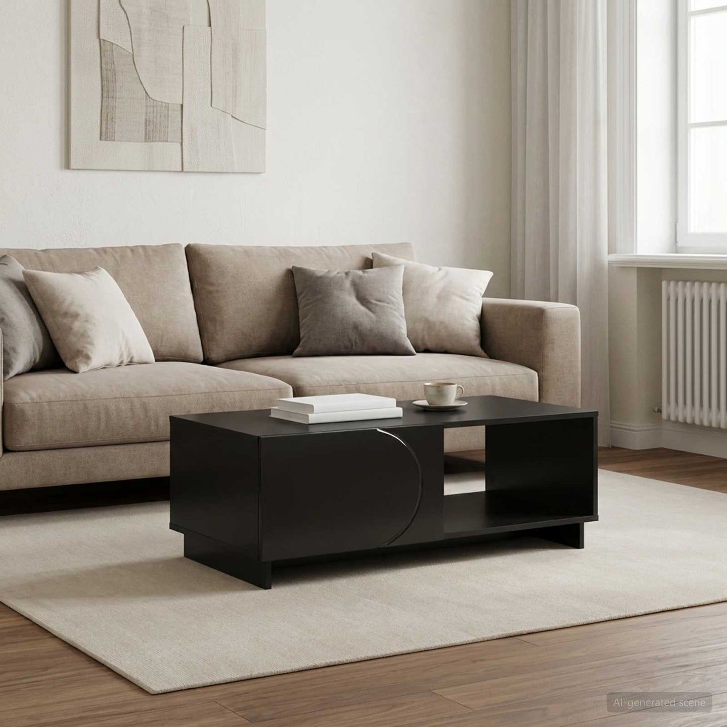 vidaXL Τραπεζάκι σαλονιού Μαύρο 95 x 50,5 x 35 εκ. Επεξεργασμένο Ξύλο