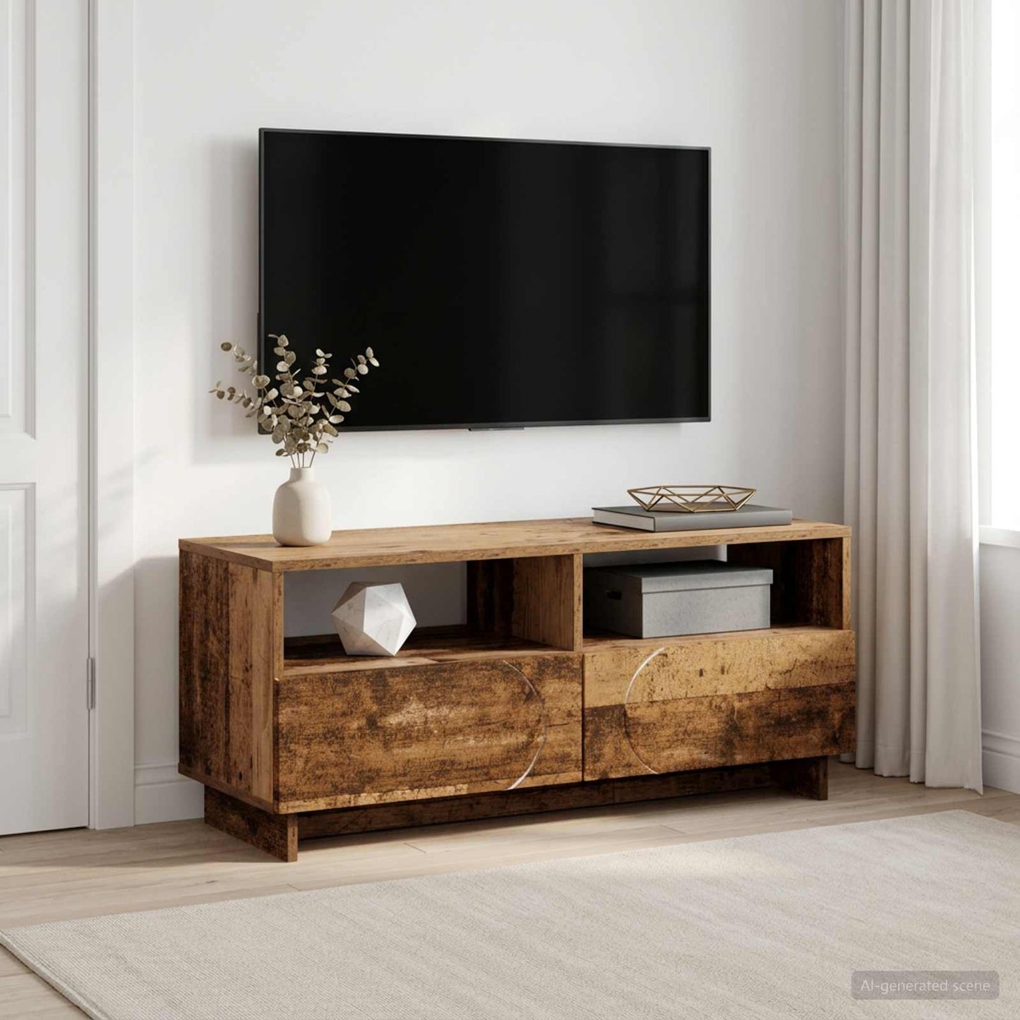 vidaXL Βάση TV 90 x 34.5 x 40 cm Παλαιωμένο ξύλο Επεξεργασμένο Ξύλο