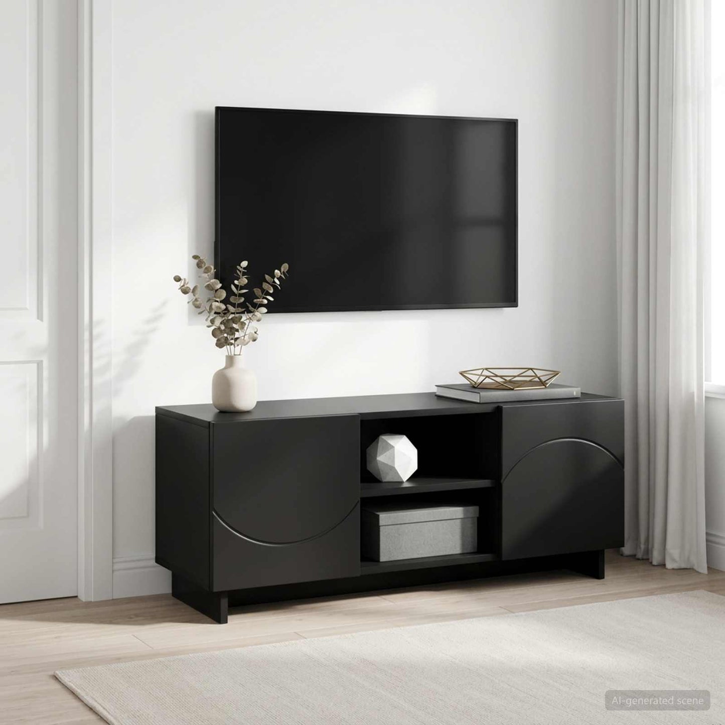 vidaXL Βάση TV 90 x 34.5 x 40 cm Μαύρο Επεξεργασμένο Ξύλο