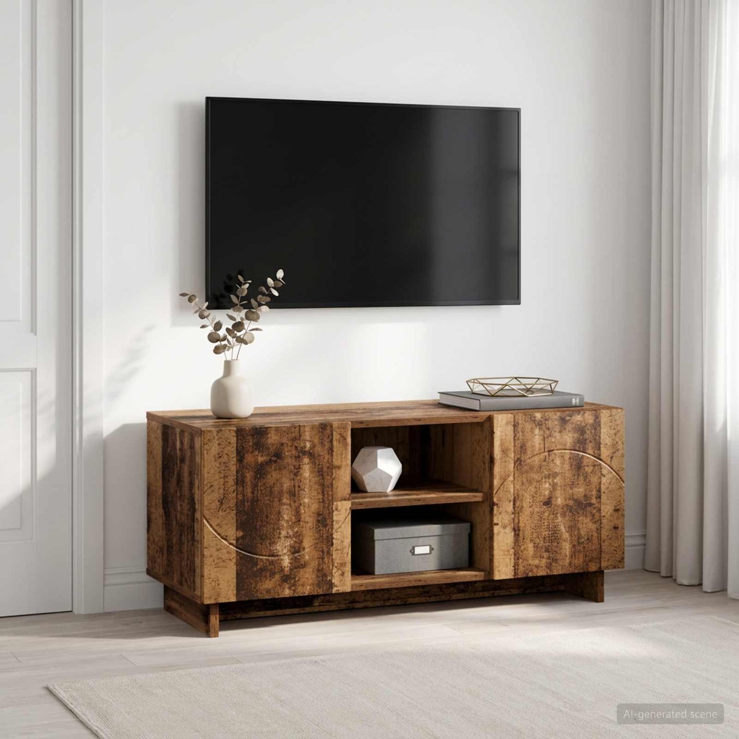 vidaXL Βάση TV 90 x 34.5 x 40 cm Παλαιωμένο ξύλο Επεξεργασμένο Ξύλο