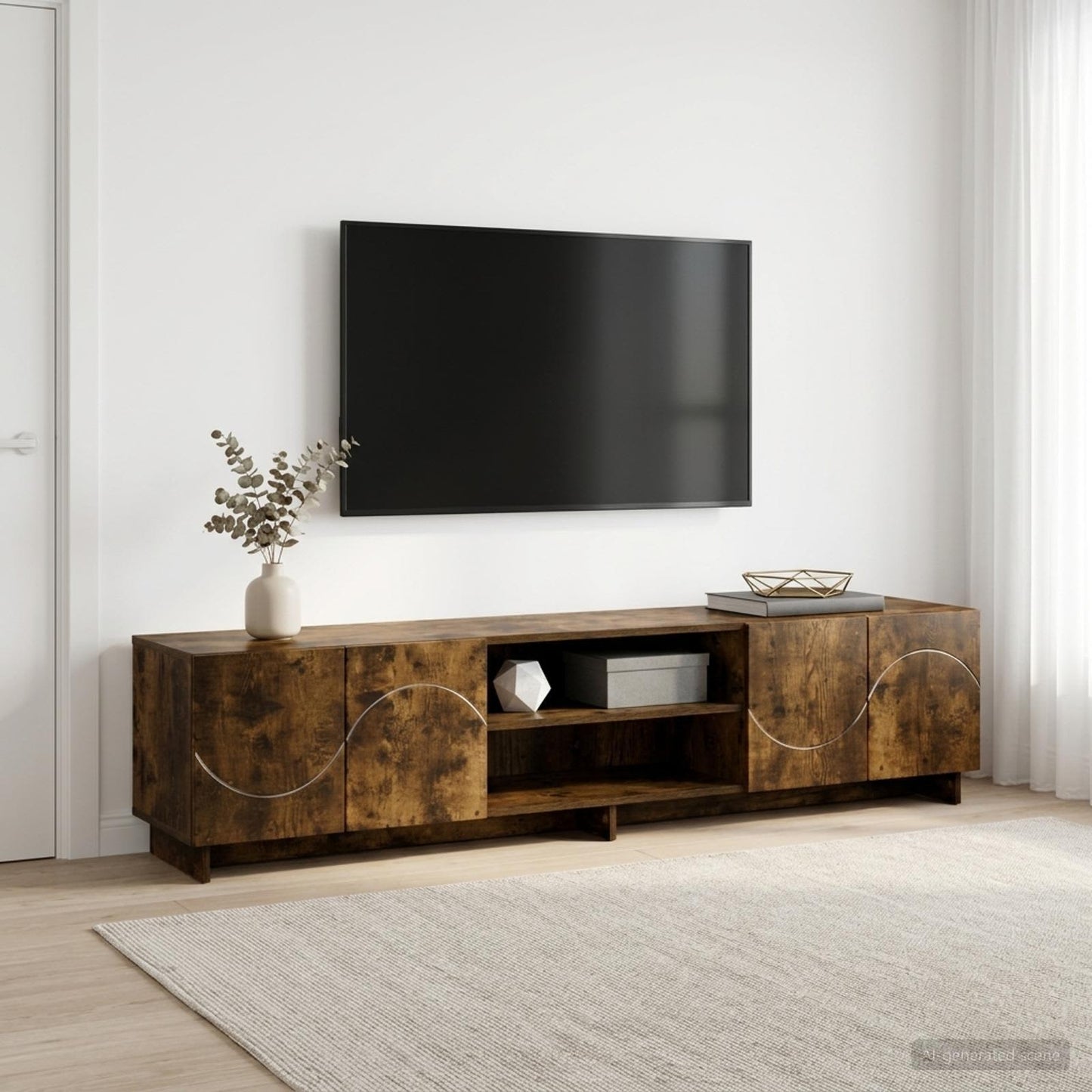 vidaXL Βάση TV 180 x 34,5 x 40 εκ. Καπνισμένο Ξύλο Δρυός