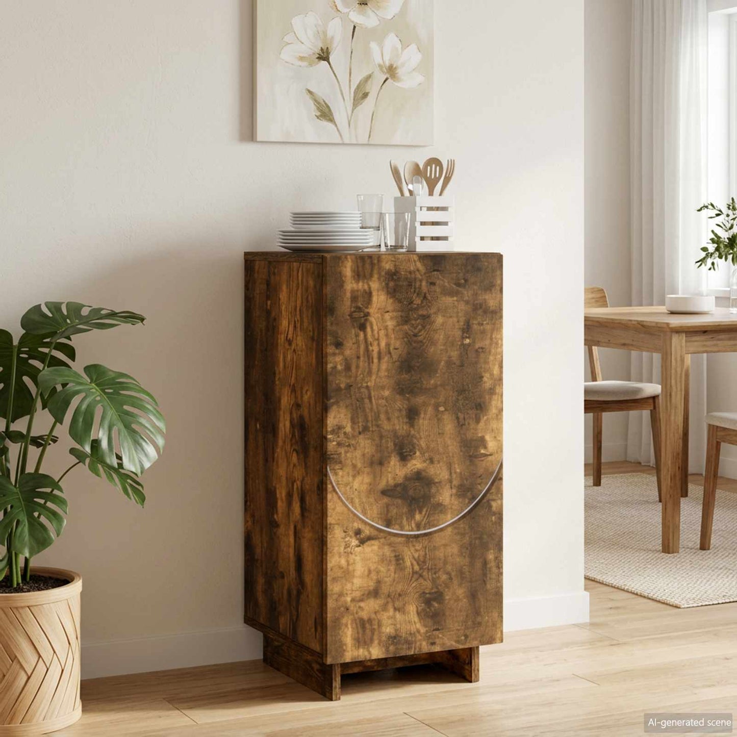 vidaXL Μπουφές Καπνισμένο Ξύλο Δρυός 33.5 x 34.5 x 75 cm