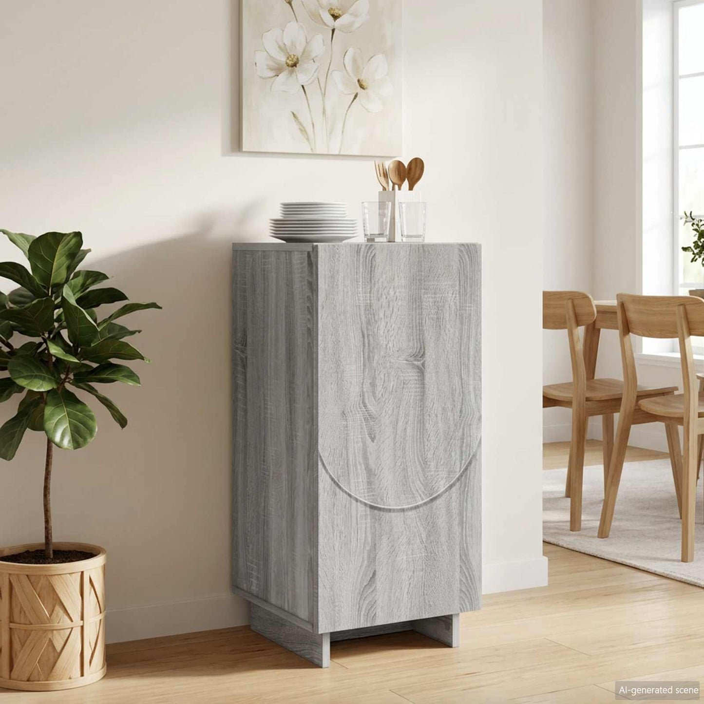 vidaXL Μπουφές Γκρι Sonoma 33.5 x 34.5 x 75 cm Επεξεργασμένο Ξύλο