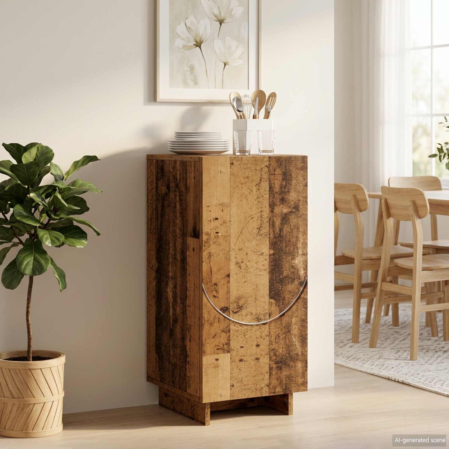 vidaXL Μπουφές Παλαιωμένο ξύλο 33.5 x 34.5 x 75 cm Επεξεργασμένο Ξύλο