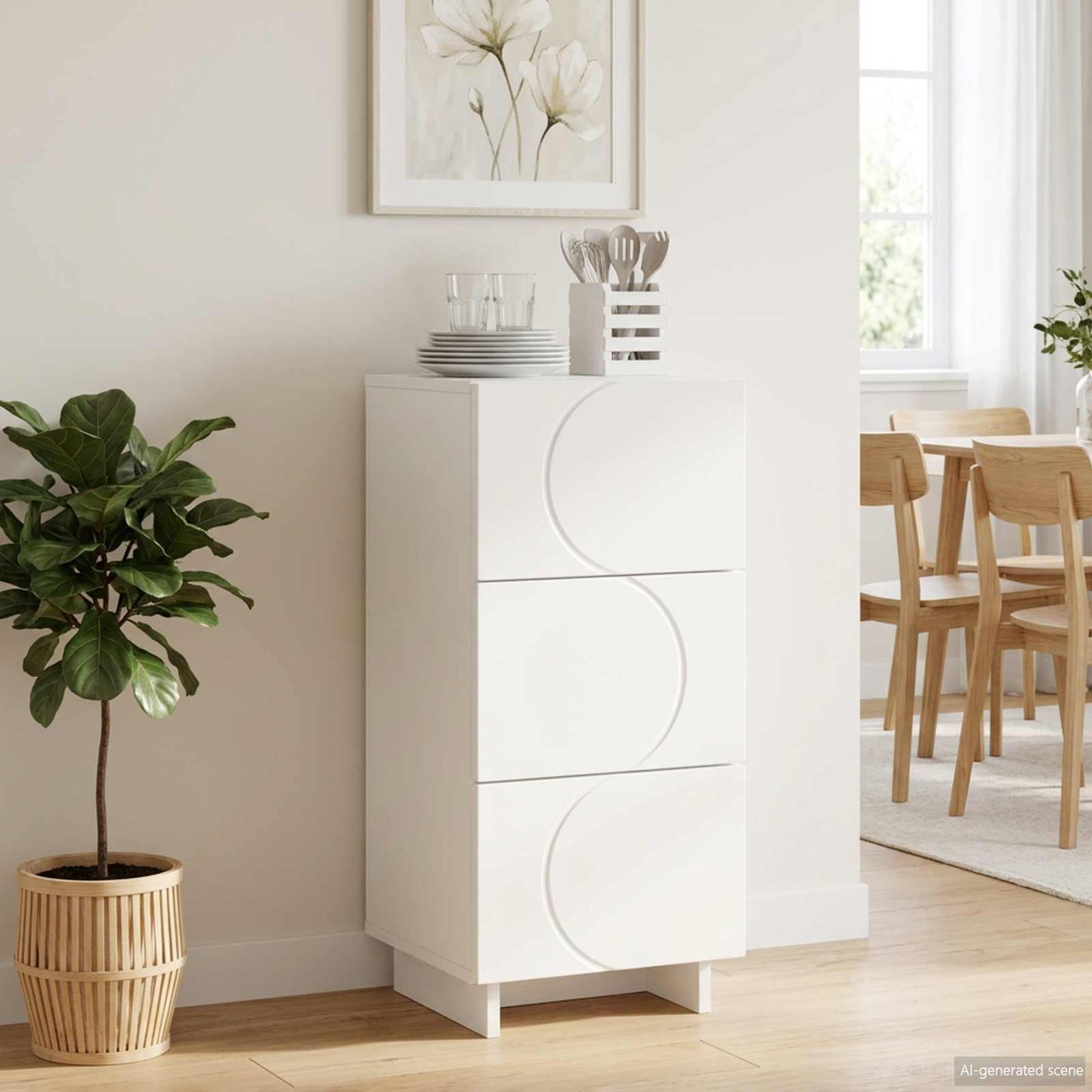 vidaXL Μπουφές Λευκό 33,5 x 34,5 x 75 εκ. Επεξεργασμένο Ξύλο