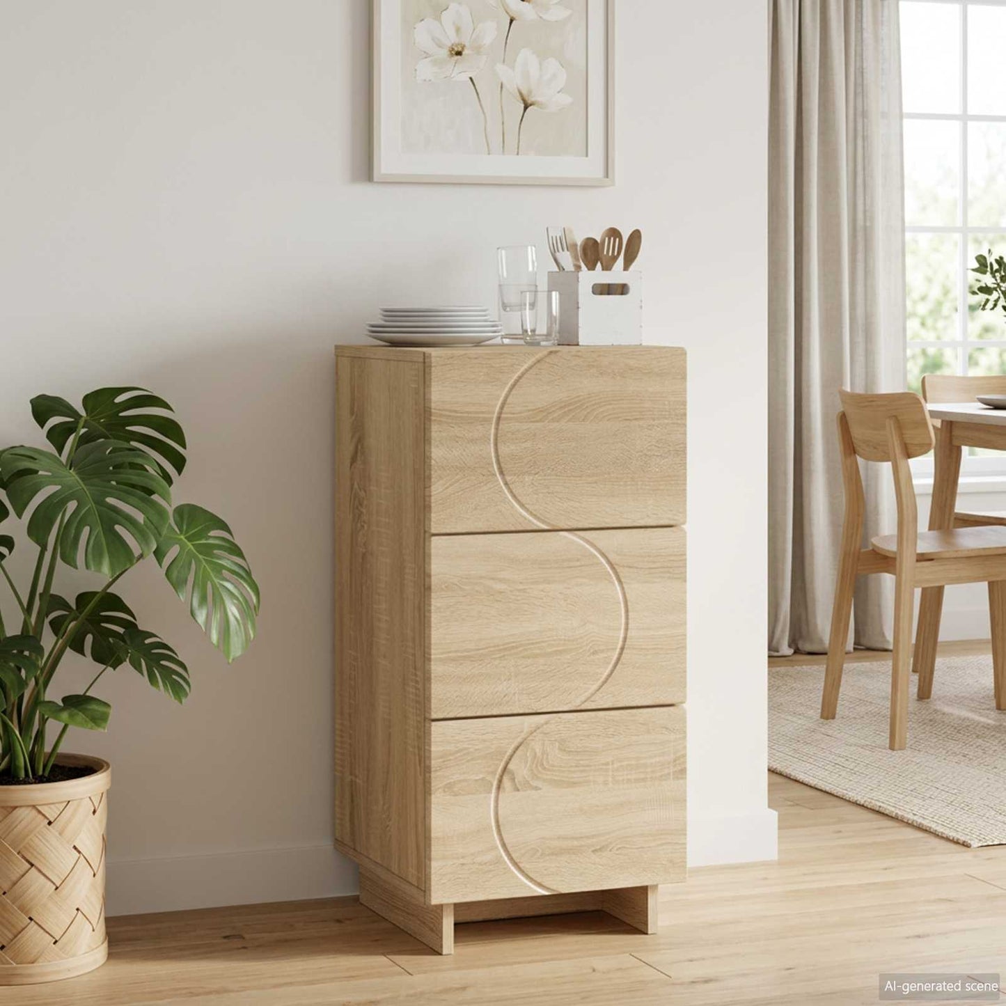 vidaXL Μπουφές Sonoma Δρυς 33,5 x 34,5 x 75 εκ. Επεξεργασμένο Ξύλο