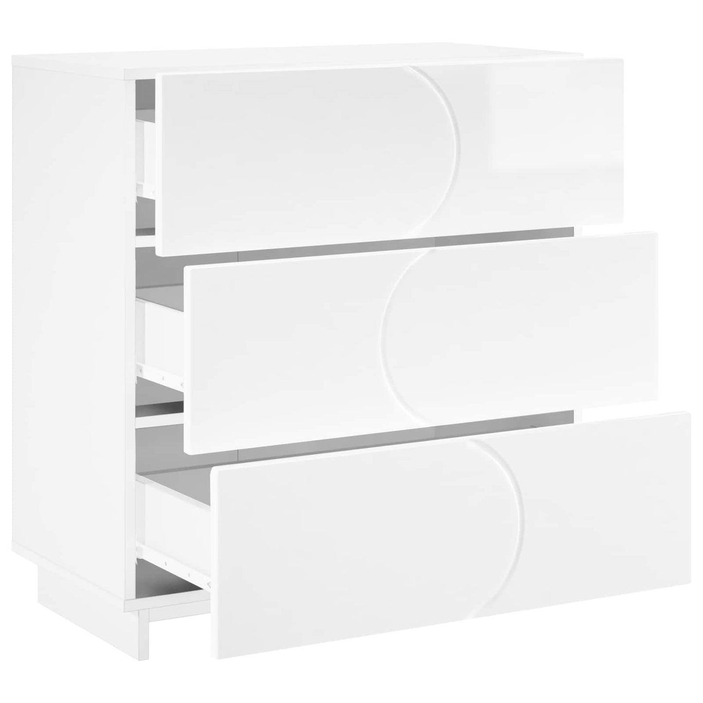 vidaXL Μπουφές Γυαλιστερό Λευκό 70 x 38 x 75 εκ. Επεξεργασμένο Ξύλο