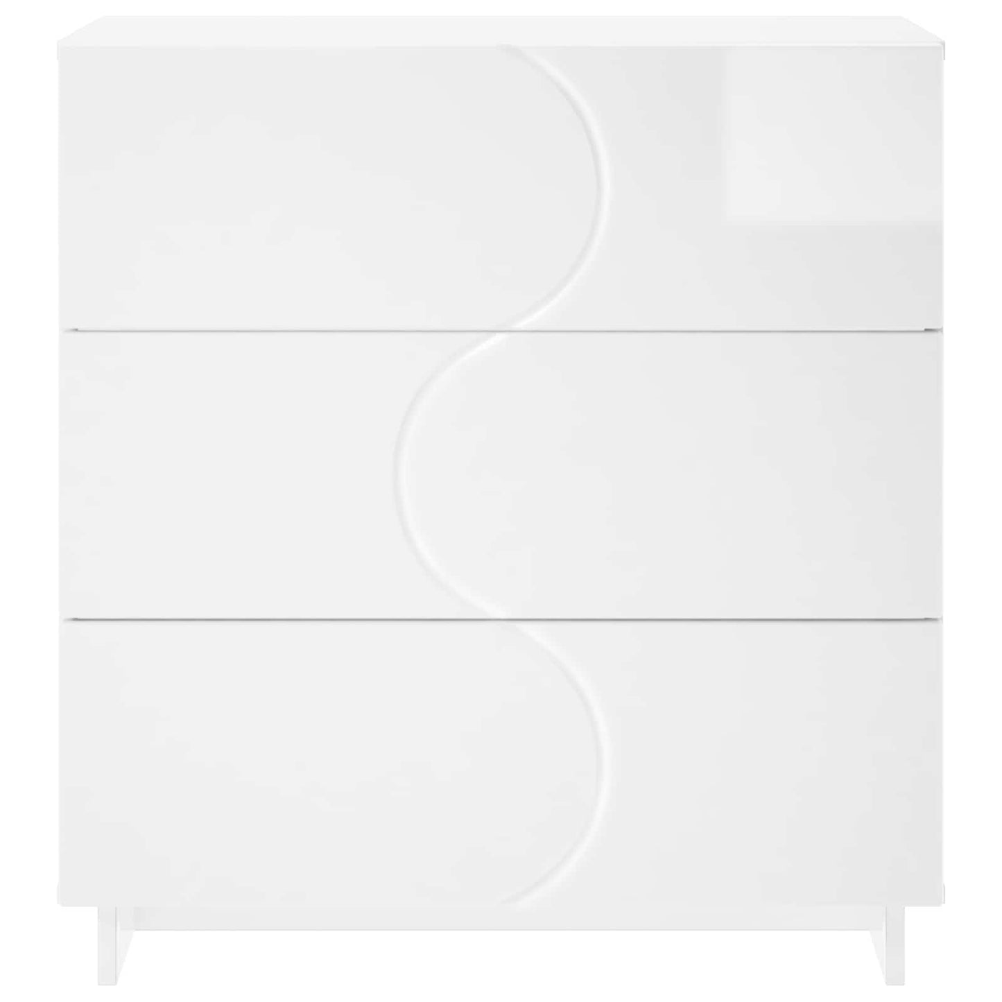 vidaXL Μπουφές Γυαλιστερό Λευκό 70 x 38 x 75 εκ. Επεξεργασμένο Ξύλο