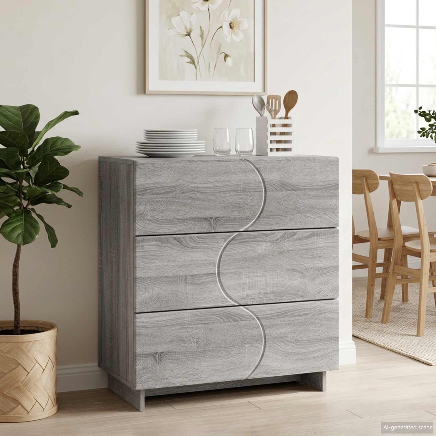 vidaXL Μπουφές Γκρι Sonoma 70 x 38 x 75 εκ. Επεξεργασμένο Ξύλο