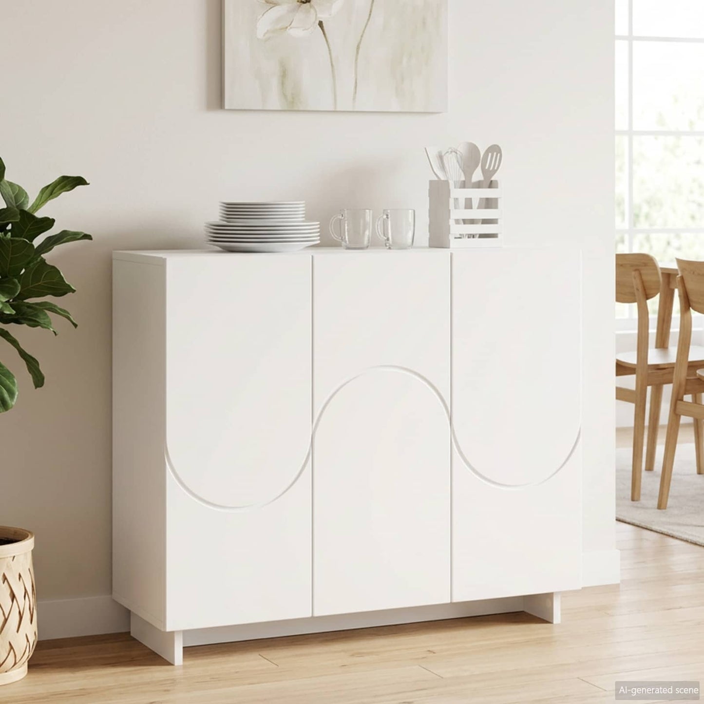 vidaXL Μπουφές Λευκό 85.5 x 31 x 75 εκ. Τεχνητό ξύλο