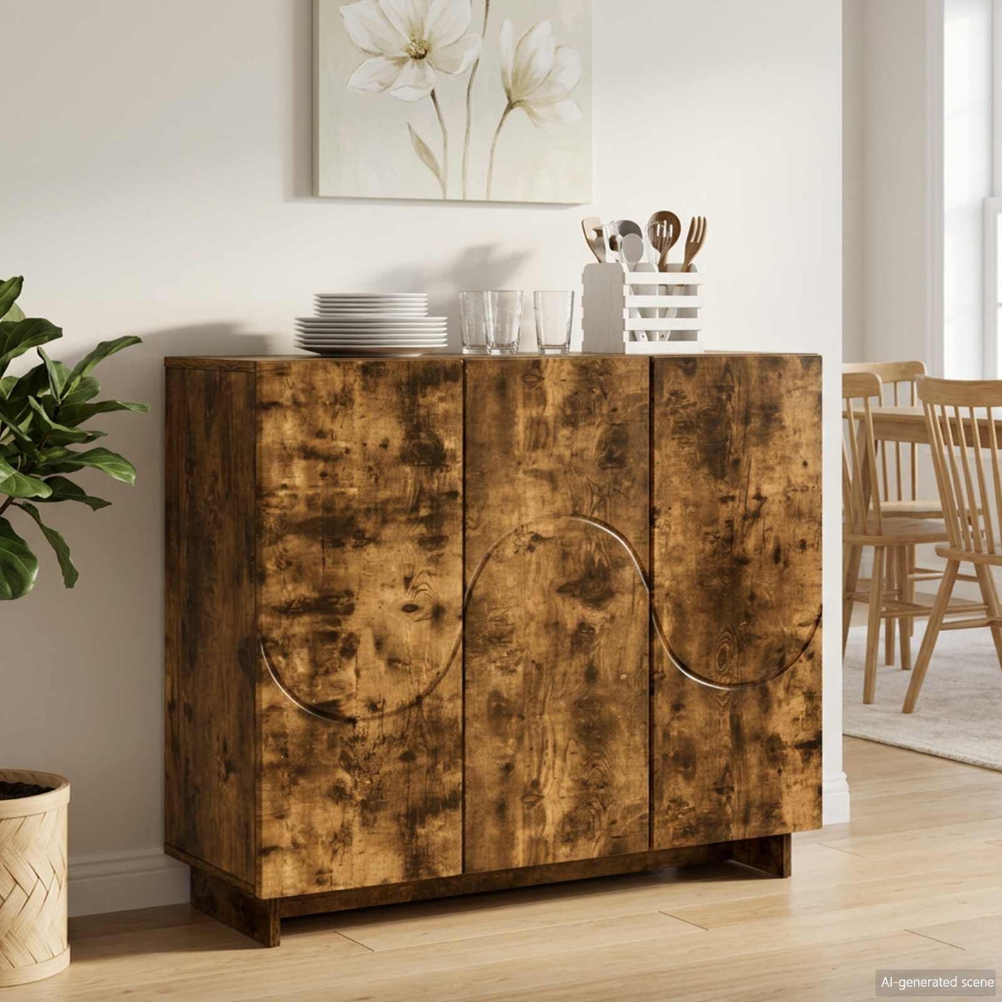 vidaXL Μπουφές Καπνισμένο Ξύλο Δρυός 85.5 x 31 x 75 εκ. Τεχνητό ξύλο