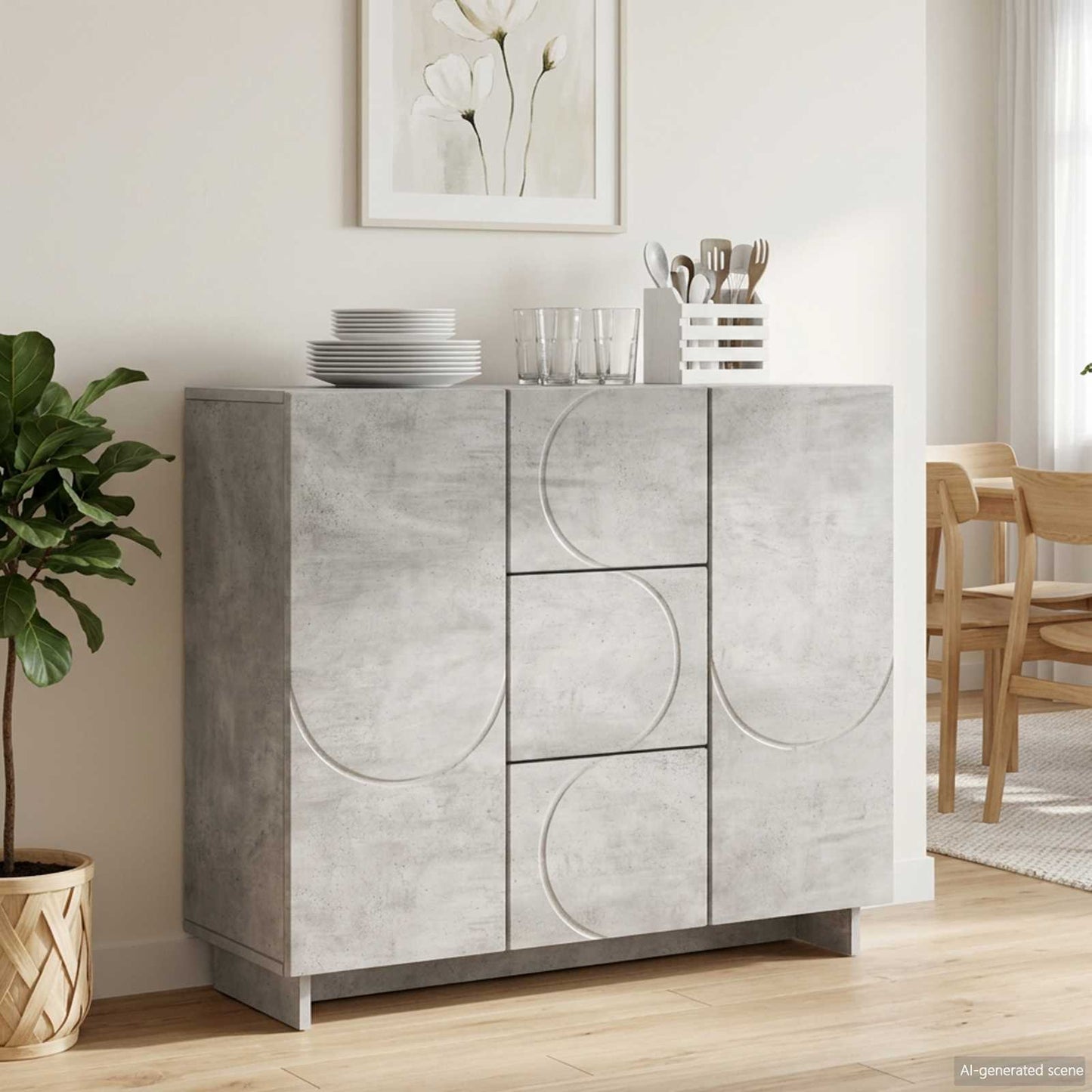 vidaXL Πλαϊνό γραφείο Γκρι Σκυροδέματος 85.5 x 31 x 75 εκ.