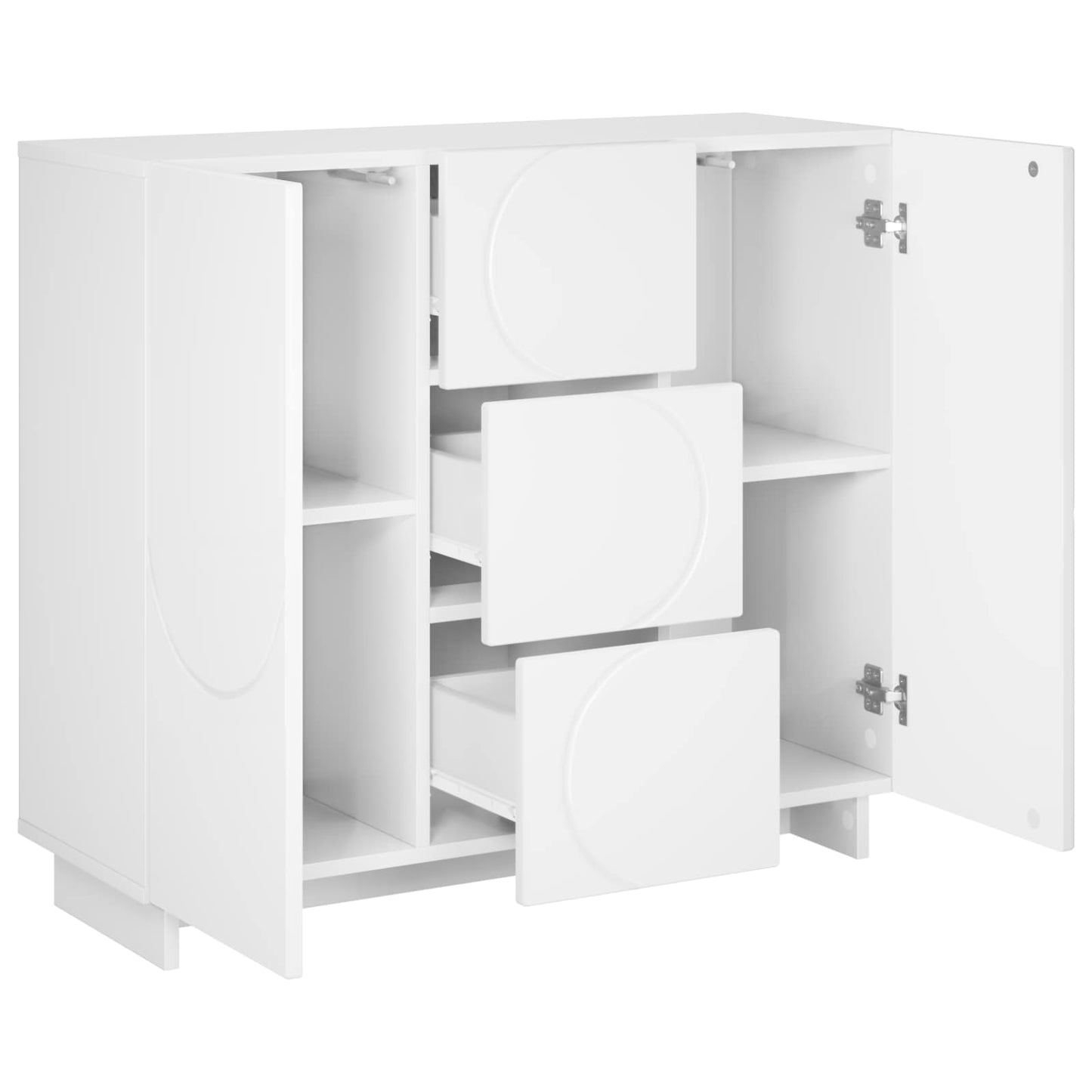 vidaXL Πλαϊνό γραφείο Γυαλιστερό Λευκό 85.5 x 31 x 75 εκ.