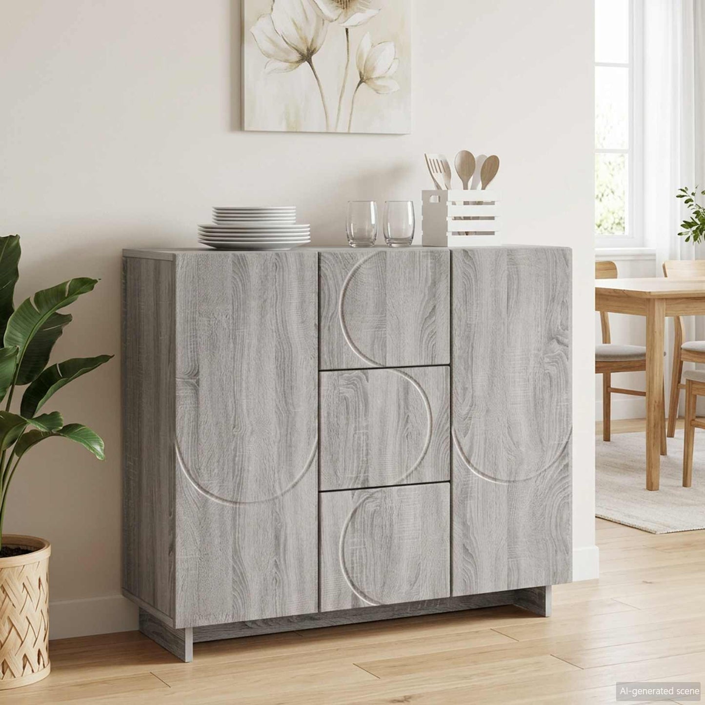 vidaXL Πλαϊνό γραφείο Γκρι Sonoma 85.5 x 31 x 75 εκ.
