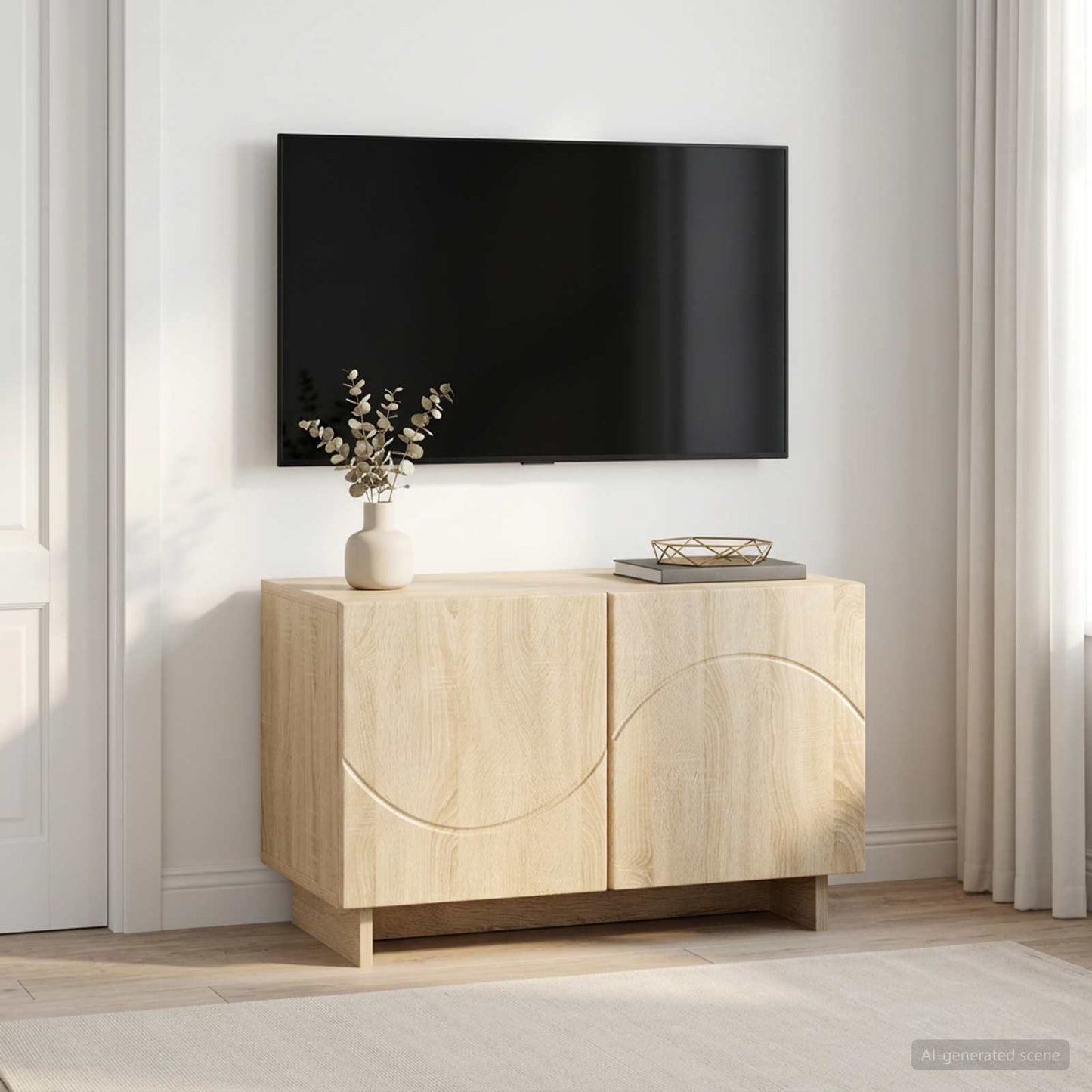 vidaXL Βάση TV 60 x 34.5 x 40 cm Sonoma Δρυς Επεξεργασμένο Ξύλο