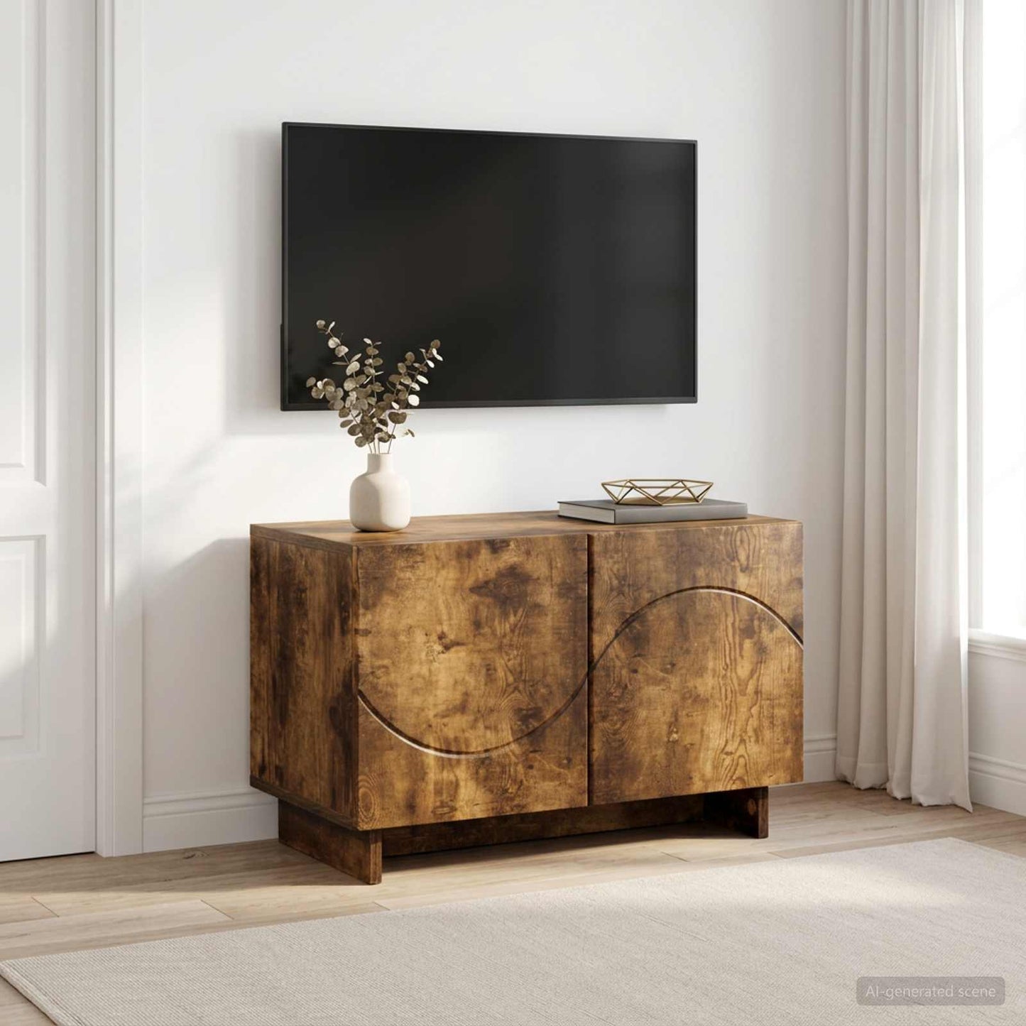 vidaXL Βάση TV 60 x 34.5 x 40 cm Καπνισμένο Ξύλο Δρυός