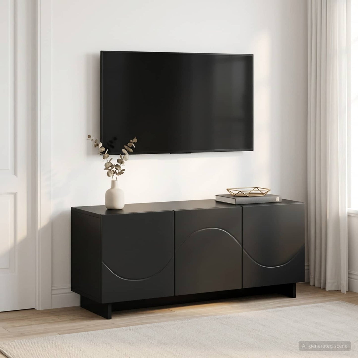 vidaXL Βάση TV 90 x 34.5 x 40 cm Μαύρο Επεξεργασμένο Ξύλο