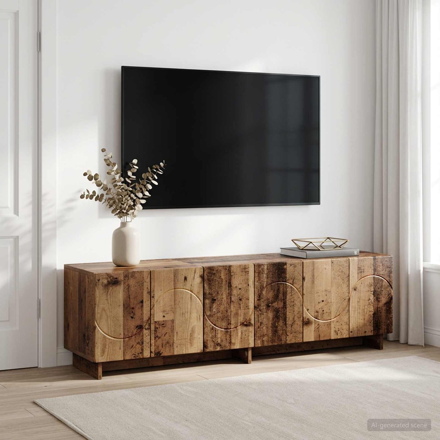 vidaXL Βάση TV 140 x 34.5 x 40 cm Παλαιωμένο ξύλο Επεξεργασμένο Ξύλο