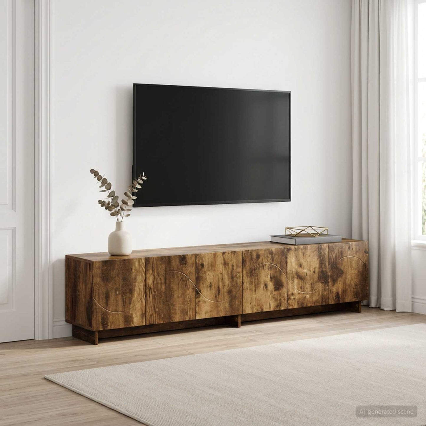 vidaXL Βάση TV 180 x 34,5 x 40 cm Καπνισμένο Ξύλο Δρυός