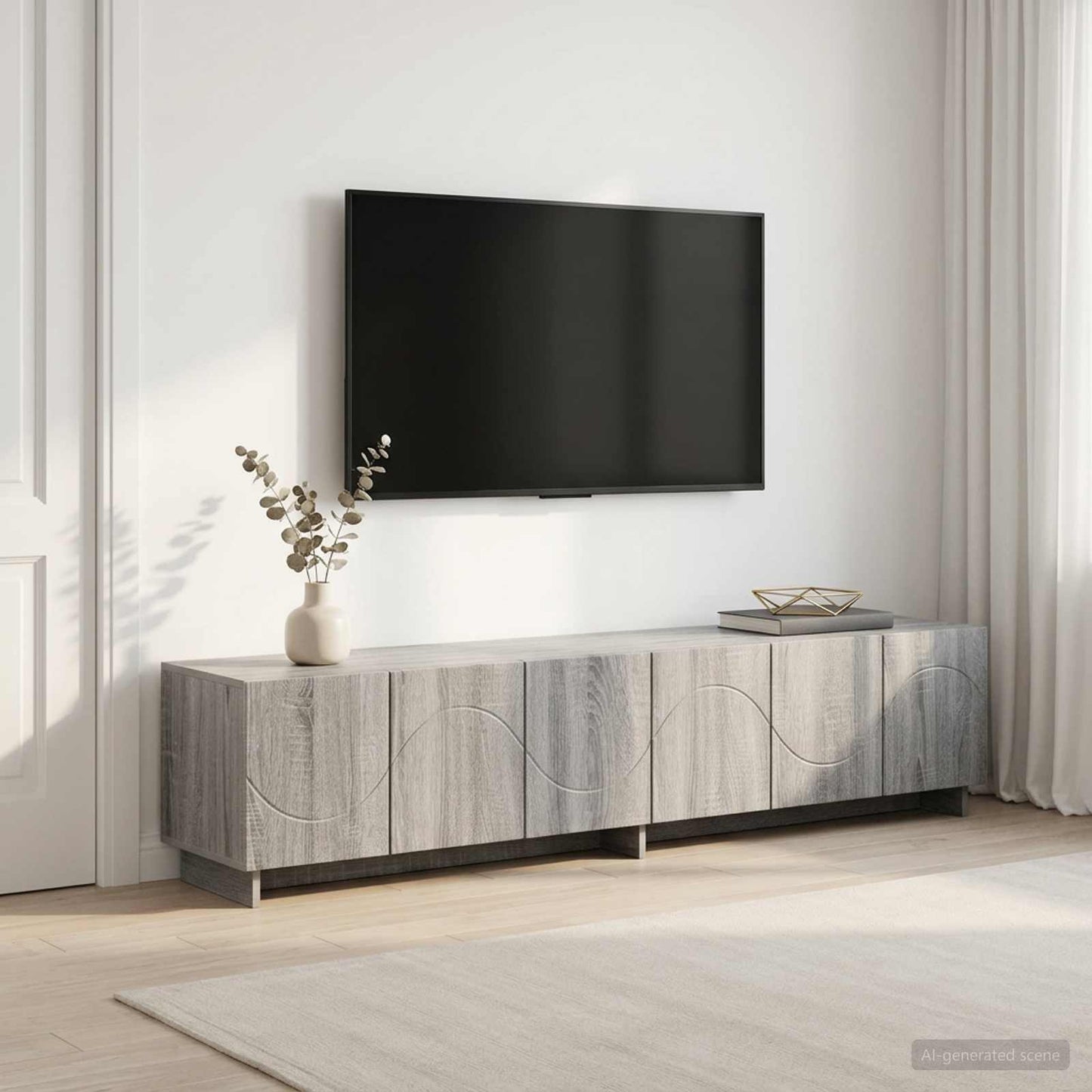 vidaXL Βάση TV 180 x 34,5 x 40 cm Γκρι Sonoma Επεξεργασμένο Ξύλο