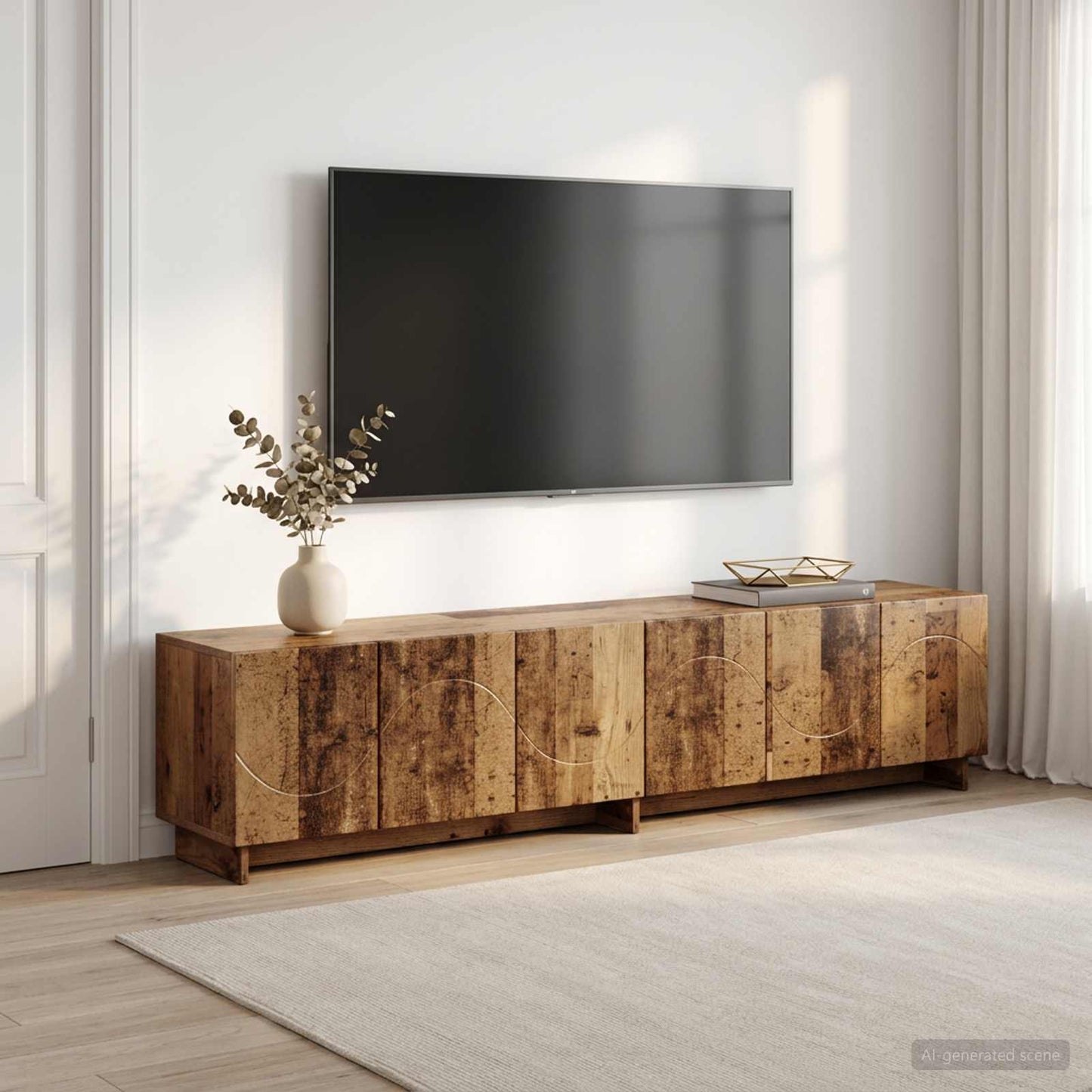 vidaXL Βάση TV 179.5 x 34.5 x 40 cm Παλαιωμένο ξύλο Επεξεργασμένο Ξύλο